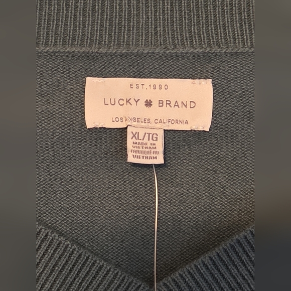 NWT Lucky Brand Womens Teal Green V-Neck Sweater Size XL - Picture 3 of 4